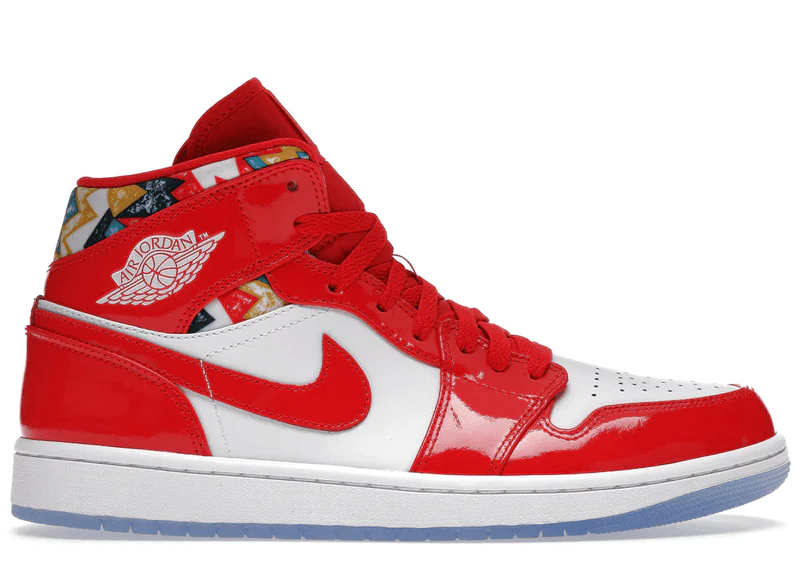 NIKE JORDAN 1 MID 'BARCELONA SWEATER RED PATENT' (GS)